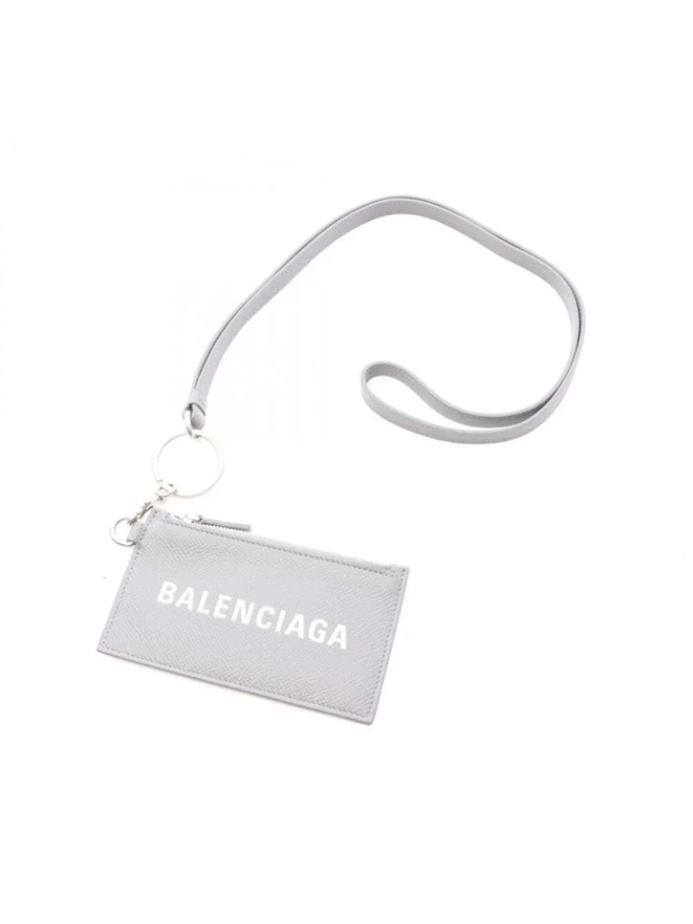Balenciaga Coin Purse Cash Gray White Leather Fragment Case